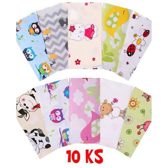 Flanelové pleny s potiskem NEW BABY 70x80 cm 10 ks