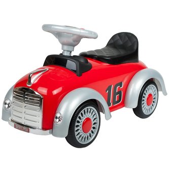 Dětské odrážedlo se zvukem a vodící tyčí Retro Bayo red