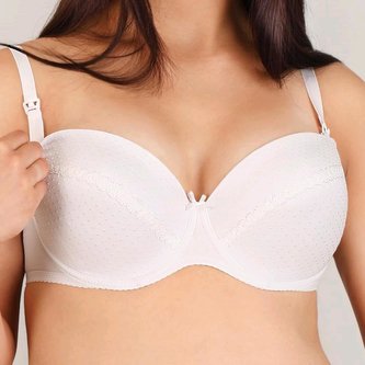 Polovyztužená kojící podprsenka New Baby Eva 70E bílá - velikost Obvod 70 cm