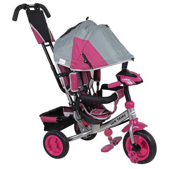 Dětská tříkolka s LED světly Baby Mix Lux Trike šedo-růžová