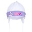 Pletená dětská čepička New Baby bílo-fialová - velikost 80 (9-12m)