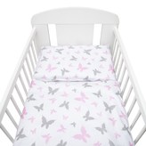 2-dílné ložní povlečení New Baby 90/120 cm bílé motýli