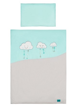 2-dílné ložní povlečení Belisima Obláčky 100/135 tyrkysové