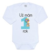 Body s potlačou New Baby Už mám 1 rok modré - veľkosť 86 (12-18m)