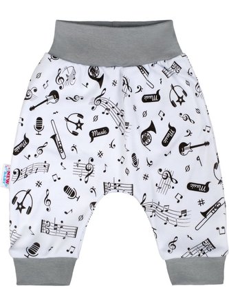 Kojenecké bavlněné polodupačky New Baby Music - velikost 56 (0-3m)