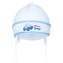 Pletená dětská čepička New Baby Speed bílo-modrá - velikost 80 (9-12m)