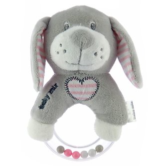 Dětské plyšové chrastítko Baby Mix pes růžový