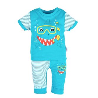 Kojenecké tričko s krátkým rukávem a tepláčky New Baby Shark - velikost 74 (6-9m)
