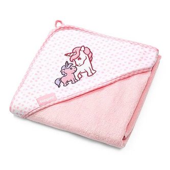 Dětská bambusová osuška s kapucí BabyOno růžová 76x76 cm