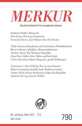 MERKUR Deutsche Zeitschrift für europäisches Denken. Nr.790
