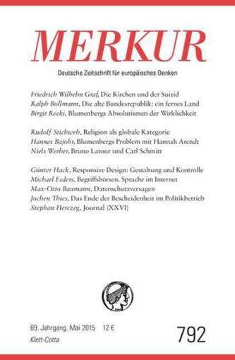 MERKUR Deutsche Zeitschrift für europäisches Denken. Nr.792
