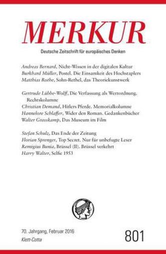 MERKUR Deutsche Zeitschrift für europäisches Denken. Nr.801