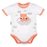 Kojenecké body s krátkým rukávem New Baby Liška lososová - velikost 74 (6-9m)