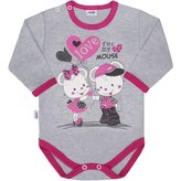 Dětské body s dlouhým rukávem New Baby Love Mouse - velikost 80 (9-12m)