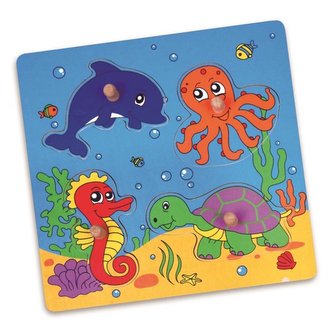 Dřevěné puzzle s úchyty pro nejmenší Viga Moře