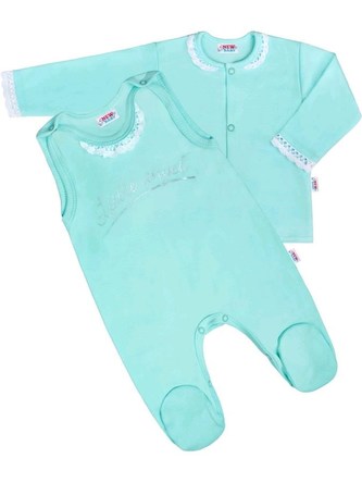 2-dílná bavlněná souprava New Baby Angel modrá - velikost 62 (3-6m)