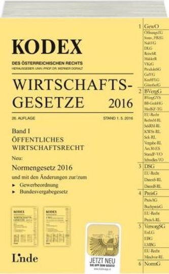KODEX Wirtschaftsgesetze 2016 (f. Österreich). Bd.1