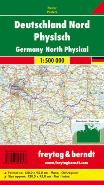 Freytag & Berndt Poster Deutschland Nord, ohne Metallstäbe. Germany North