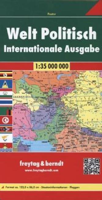 Freytag & Berndt Poster Welt Politisch, Internationale Ausgabe, gefalzt