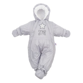 Zimní kombinéza 2v1 New Baby šedá - velikost 80 (9-12m)
