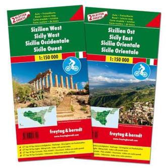 Freytag & Berndt Auto + Freizeitkarte Sizilien West - Sizilien Ost