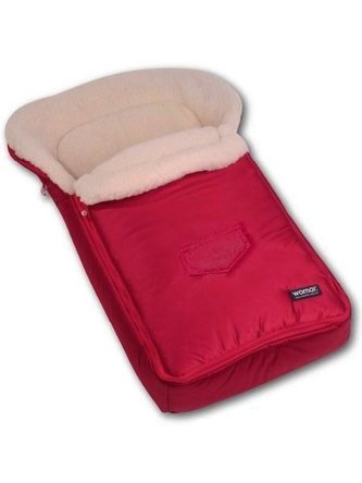 Fusák Womar s ovčím rounem červený