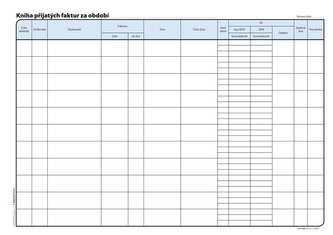 Kniha prijatých faktúr, A4, 32 listov