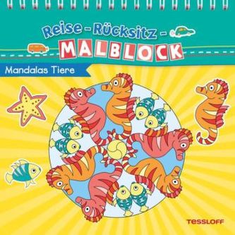 Reise-Rücksitz-Rätselblock Mandalas Tiere. Ab 5 Jahren