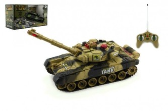 Tank RC T-80 plast 25cm s dobíjacím packom+adaptér na batérie asst 2 druhy v krabici