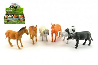 Zvířátka farma domácí plast 13cm asst 12 ks v boxu