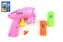 Pištoľ bublifuk plast 15x15cm na zotrvačník asst 2 farby na karte