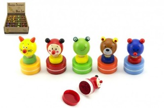 Razítko dřevo 6cm asst 5 druhů - 1 KS na výběr