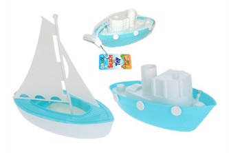 Lodička plast 20cm, 2 druhy, v síťce - 1 kus