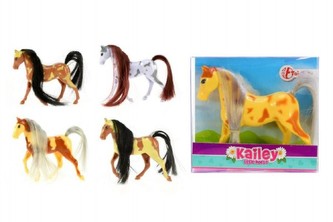 Kůň malý plast 10cm, 6 barev, v krabičce - 1 kus
