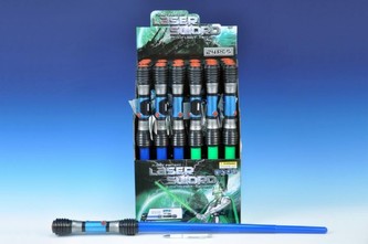 Vesmírný meč svítící plast 83cm na baterie a zvukem asst 2 barvy 24ks v boxu