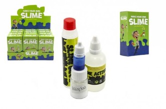 Sada na výrobu slizu s doplňky asst 6 barev v krabičce 8x13cm 12 ks v boxu