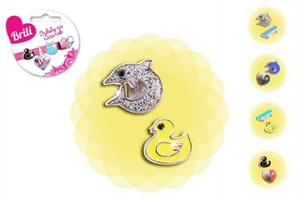 Ozdoby na náramek Briliantina 2ks kov (mix druhů na kartě)