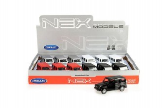 Auto Welly Mercedes Benz G-Class kov 12cm asst 4 barvy na zpětné natažení 12ks v boxu