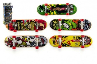 Skateboard prstový plast 10cm asst 5ks v krabičce