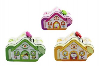Pokladnička domeček plech 9cm asst v sáčku