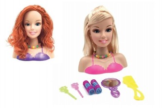 Bábika Česacia hlava 18 x 21 cm s doplnkami plast, 2 farby (1ks v krabici)