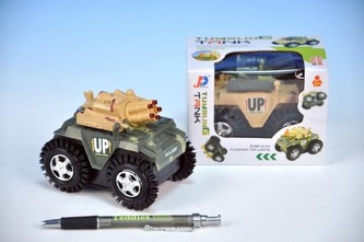 Tank převracecí plast 11cm na baterie se světlem 2 druhy 1ks