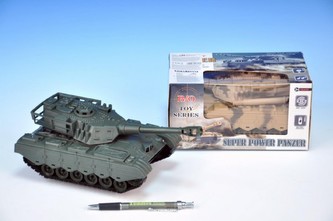 Tank narážecí 18x11x9cm na baterie se světlem se zvukem asst 2 barvy v krabici