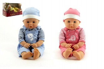 Panenka Miminko Agusia na baterie se zvukem plast 37 x 23,5 cm měkké tělo, 3 druhy (1ks v krabici)