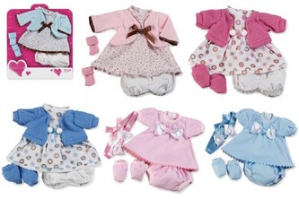 Oblečky pro panenku/miminko 33 cm (6ks na kartě)