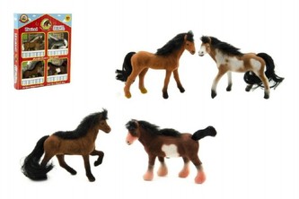 Kůň fliška 4ks 7cm asst 3 barvy v krabici