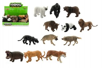 Zvířátka safari ZOO plast 10cm asst mix druhů 12ks v boxu