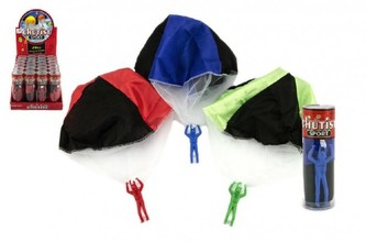 Parašutista nylon 15cm asst mix barev v tubě 24ks v boxu