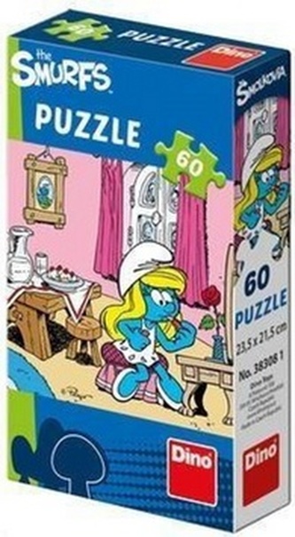 Puzzle Šmoulové 60 dílků 23,5x21,5cm; 6 druhů; v krabičce - 1 kus