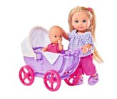 Bábika Evička doll walk, s kočíkom, 2druhy